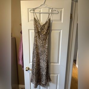 Abercrombie and Fitch satin leopard print dress